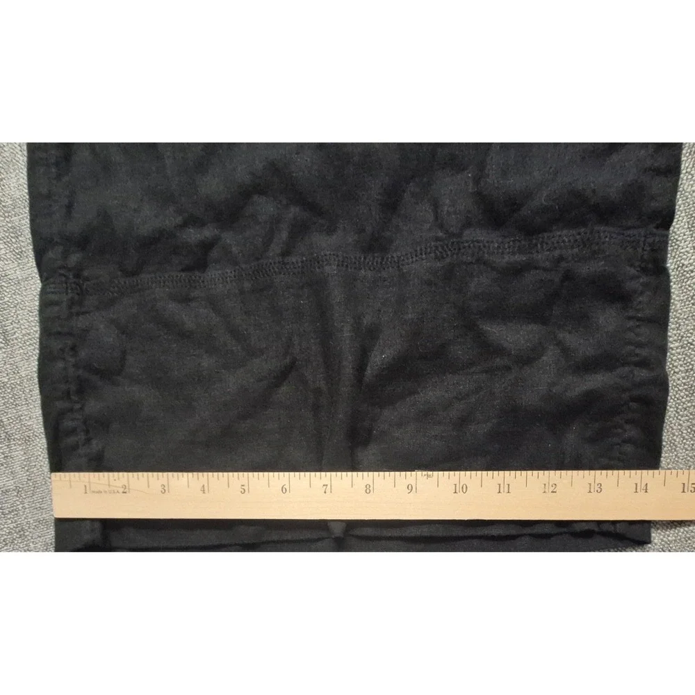 NWT Banana Republic women's black linen blend cropped wide leg pants M boho